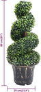 vidaXL - Kunstplant - met - pot - buxus - spiraal - 89 - cm - groen