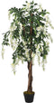 vidaXL - Kunstplant - wisteria - 1470 - bladeren - 200 - cm - groen - en - wit