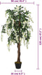vidaXL - Kunstplant - wisteria - 840 - bladeren - 120 - cm - groen - en - wit