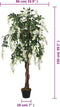 vidaXL - Kunstplant - wisteria - 840 - bladeren - 150 - cm - groen - en - wit