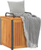 vidaXL - Kussenbox - 45x45x45/53 - cm - massief - acaciahout - en - staal