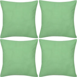 vidaXL - Kussenhoezen - katoen - 40 - x - 40 - cm - appeltjesgroen - 4 - stuks