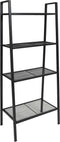 vidaXL - Ladder - boekenkast - 4 - schappen - metaal - zwart