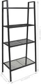 vidaXL - Ladder - boekenkast - 4 - schappen - metaal - zwart