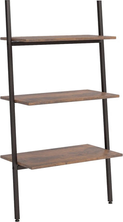 vidaXL - Ladderrek - met - 3 - schappen - 64x34x116 - cm - donkerbruin - en - zwart