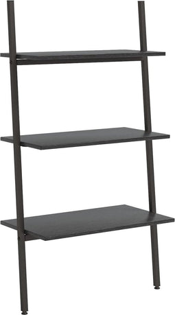 vidaXL - Ladderrek - met - 3 - schappen - 64x34x116 - cm - zwart