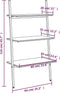vidaXL - Ladderrek - met - 3 - schappen - 64x34x116 - cm - zwart