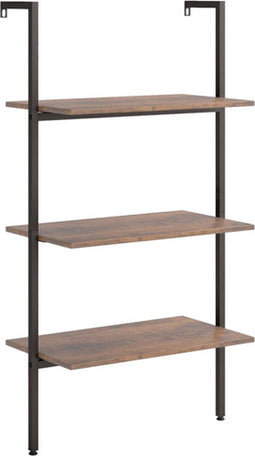 vidaXL - Ladderrek - met - 3 - schappen - 64x35x120,5 - cm - donkerbruin - en - zwart