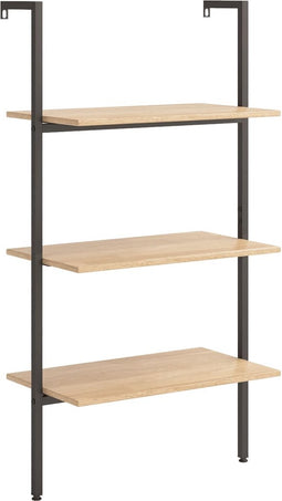 vidaXL - Ladderrek - met - 3 - schappen - 64x35x120,5 - cm - lichtbruin - en - zwart