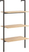 vidaXL - Ladderrek - met - 3 - schappen - 64x35x120,5 - cm - lichtbruin - en - zwart