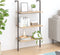 vidaXL - Ladderrek - met - 3 - schappen - 64x35x120,5 - cm - lichtbruin - en - zwart