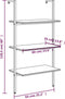 vidaXL - Ladderrek - met - 3 - schappen - 64x35x120,5 - cm - donkerbruin - en - zwart