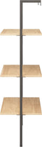 vidaXL - Ladderrek - met - 3 - schappen - 64x35x120,5 - cm - lichtbruin - en - zwart