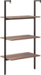 vidaXL - Ladderrek - met - 3 - schappen - 64x35x120,5 - cm - donkerbruin - en - zwart