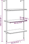 vidaXL - Ladderrek - met - 3 - schappen - 64x35x120,5 - cm - lichtbruin - en - zwart