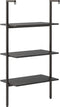 vidaXL - Ladderrek - met - 3 - schappen - 64x35x120,5 - cm - zwart