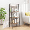 vidaXL - Ladderrek - met - 4 - schappen - 56x35x140 - cm - donkerbruin - en - zwart