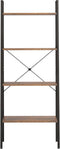 vidaXL - Ladderrek - met - 4 - schappen - 56x35x140 - cm - donkerbruin - en - zwart