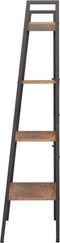 vidaXL - Ladderrek - met - 4 - schappen - 56x35x140 - cm - donkerbruin - en - zwart