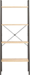 vidaXL - Ladderrek - met - 4 - schappen - 56x35x140 - cm - lichtbruin - en - zwart