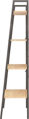 vidaXL - Ladderrek - met - 4 - schappen - 56x35x140 - cm - lichtbruin - en - zwart
