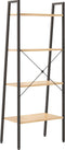 vidaXL - Ladderrek - met - 4 - schappen - 56x35x140 - cm - lichtbruin - en - zwart