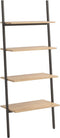 vidaXL - Ladderrek - met - 4 - schappen - 64x34x150,5 - cm - lichtbruin - en - zwart