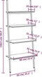 vidaXL - Ladderrek - met - 4 - schappen - 64x34x150,5 - cm - lichtbruin - en - zwart