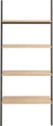 vidaXL - Ladderrek - met - 4 - schappen - 64x34x150,5 - cm - lichtbruin - en - zwart