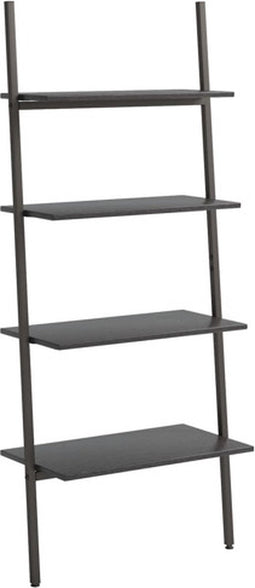 vidaXL - Ladderrek - met - 4 - schappen - 64x34x150,5 - cm - zwart