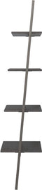 vidaXL - Ladderrek - met - 4 - schappen - 64x34x150,5 - cm - zwart