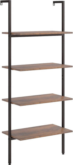 vidaXL - Ladderrek - met - 4 - schappen - 64x35x152,5 - cm - donkerbruin - en - zwart