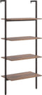 vidaXL - Ladderrek - met - 4 - schappen - 64x35x152,5 - cm - donkerbruin - en - zwart