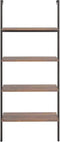 vidaXL - Ladderrek - met - 4 - schappen - 64x35x152,5 - cm - donkerbruin - en - zwart