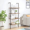 vidaXL - Ladderrek - met - 4 - schappen - 64x35x152,5 - cm - donkerbruin - en - zwart