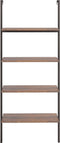 vidaXL - Ladderrek - met - 4 - schappen - 64x35x152,5 - cm - donkerbruin - en - zwart