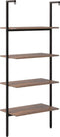 vidaXL - Ladderrek - met - 4 - schappen - 64x35x152,5 - cm - donkerbruin - en - zwart