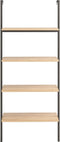 vidaXL - Ladderrek - met - 4 - schappen - 64x35x152,5 - cm - lichtbruin - en - zwart