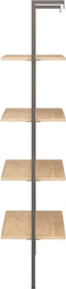 vidaXL - Ladderrek - met - 4 - schappen - 64x35x152,5 - cm - lichtbruin - en - zwart