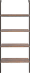 vidaXL - Ladderrek - met - 4 - schappen - 64x35x152,5 - cm - donkerbruin - en - zwart