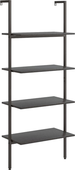 vidaXL - Ladderrek - met - 4 - schappen - 64x35x152,5 - cm - zwart
