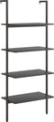 vidaXL - Ladderrek - met - 4 - schappen - 64x35x152,5 - cm - zwart