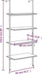 vidaXL - Ladderrek - met - 4 - schappen - 64x35x152,5 - cm - zwart