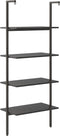 vidaXL - Ladderrek - met - 4 - schappen - 64x35x152,5 - cm - zwart