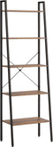 vidaXL - Ladderrek - met - 5 - schappen - 56x35x174 - cm - donkerbruin - en - zwart