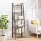 vidaXL - Ladderrek - met - 5 - schappen - 56x35x174 - cm - donkerbruin - en - zwart