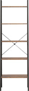 vidaXL - Ladderrek - met - 5 - schappen - 56x35x174 - cm - donkerbruin - en - zwart