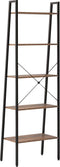 vidaXL - Ladderrek - met - 5 - schappen - 56x35x174 - cm - donkerbruin - en - zwart