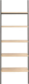 vidaXL - Ladderrek - met - 5 - schappen - 64x34x185,5 - cm - lichtbruin - en - zwart
