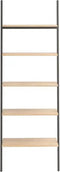 vidaXL - Ladderrek - met - 5 - schappen - 64x34x185,5 - cm - lichtbruin - en - zwart